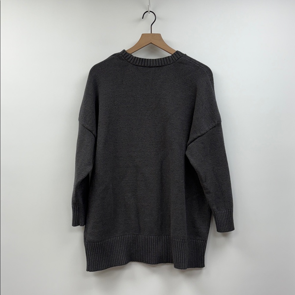 Torrid Drop Shoulder Relaxed Girlfriend Cardigan Knit Sweater Minimalist Grey 1X - Picture 6 of 10
